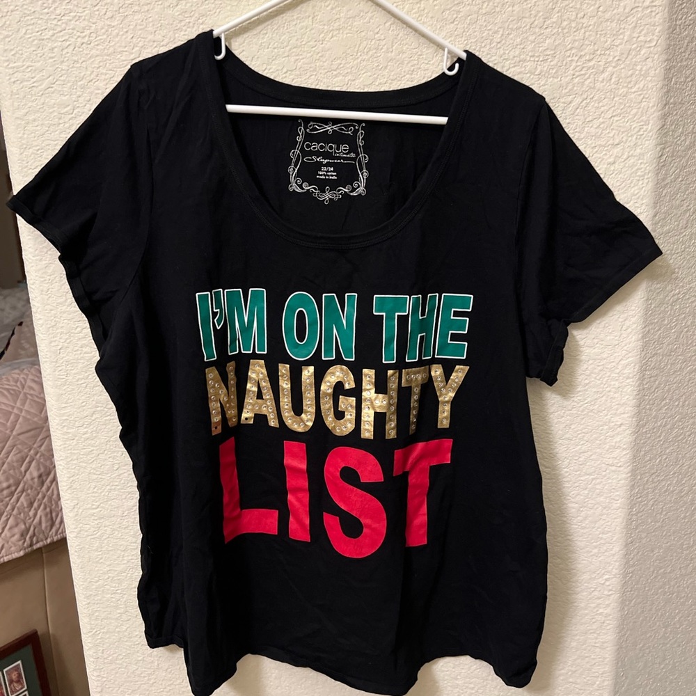 Cacique Christmas-themed tee, plus size, excellent condition